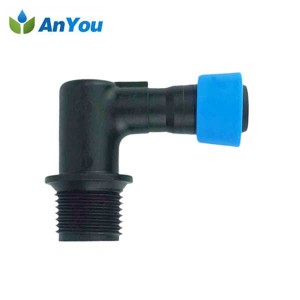 Male Thread Elbow for Drip Tape and Main Hose